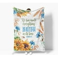 thumbnail image 1 of Bible Verse Throw Blanket, Fall Autumn Soft Warm Cozy Plush Comfy Blanket for Couch Bed Sofa, Floral Christian Faith Teal Yellow Flower Fleece Flannel Throws to Decorate Living Room Bedroom, 1 of 5