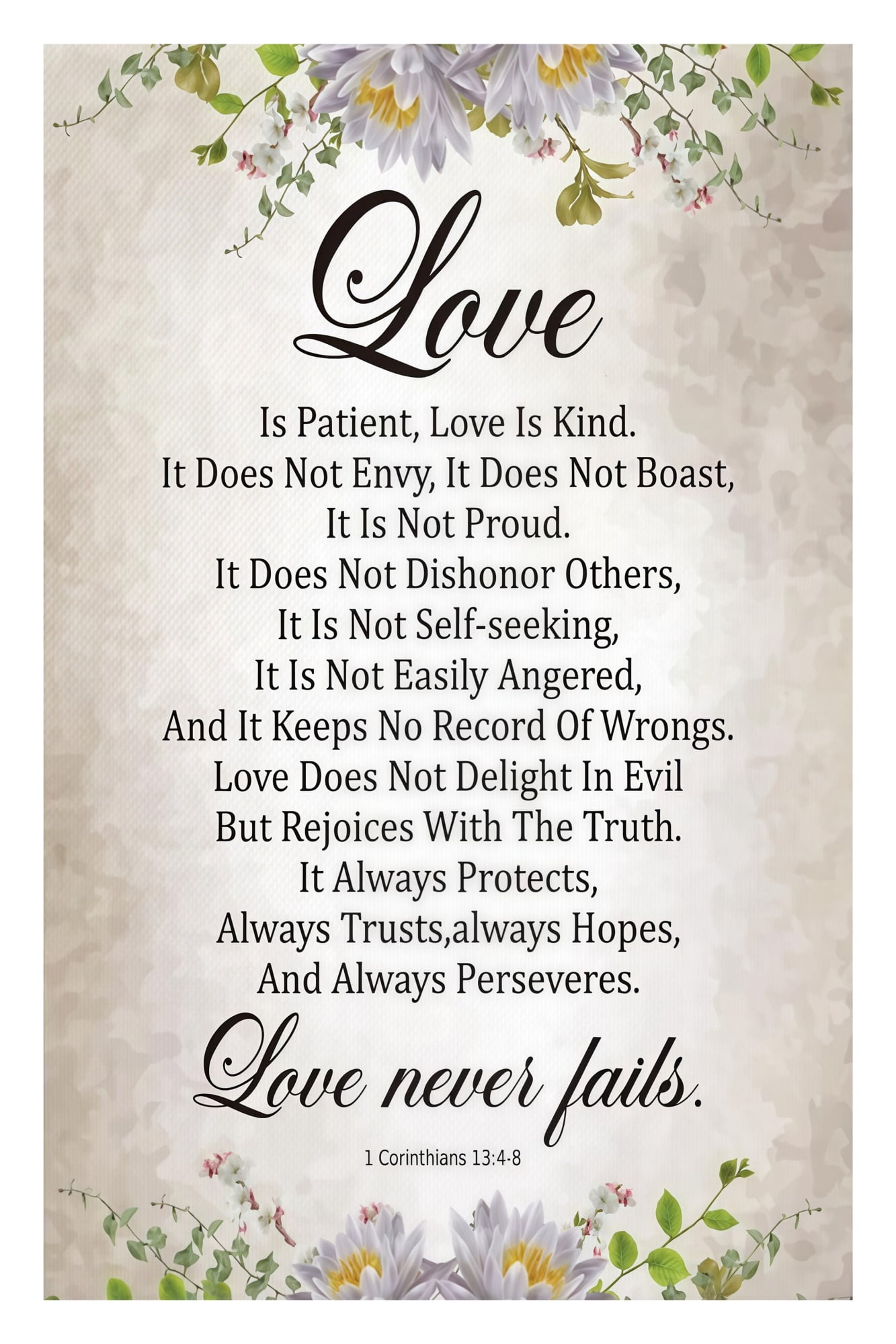 Bible Verse Wall Art 1 Corinthians 13 4-8 Love is Patient Love is Kind ...