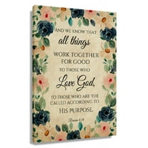 Bible Verse Wall Art Floral Wall Art Romans 8 28 Painting Decor Print On Canvas For Bedroom Unframed 12x18 in