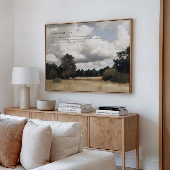 Bible Verse Wall Art Landscape Scripture Jesus Christian Poster LDS, Unframed Paper Poster 8x10in