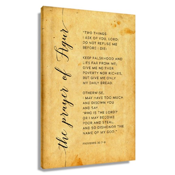 Bible Verse Wall Art Proverbs 30 7-9 Posters And Prints Vertical Canvas Painting For Bedroom Decor Framed 12×18 in