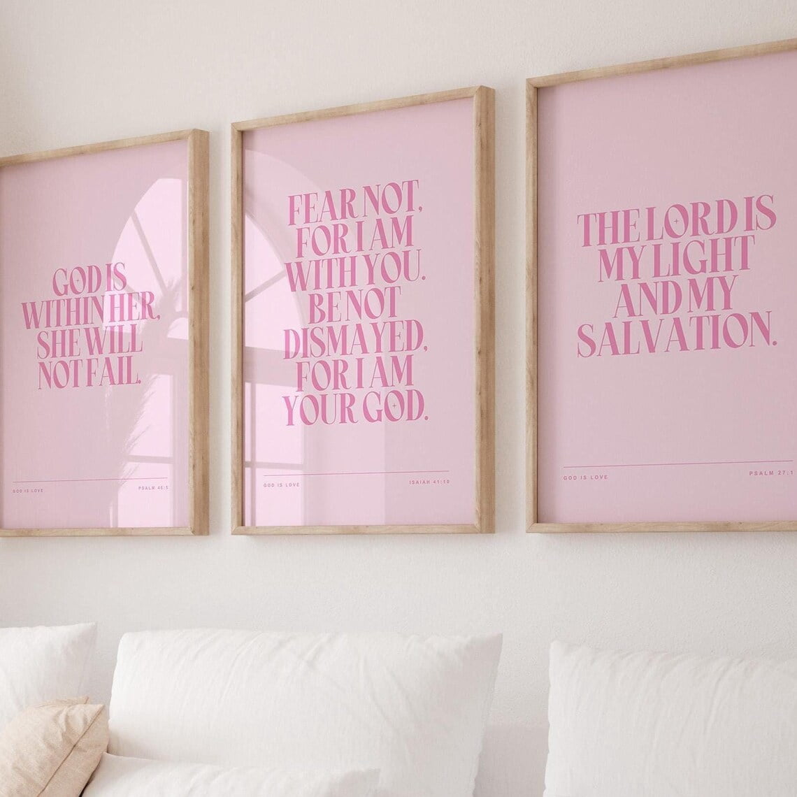 Bible Verse Wall Art Set of 3, Christian Scripture Prints, Religious ...