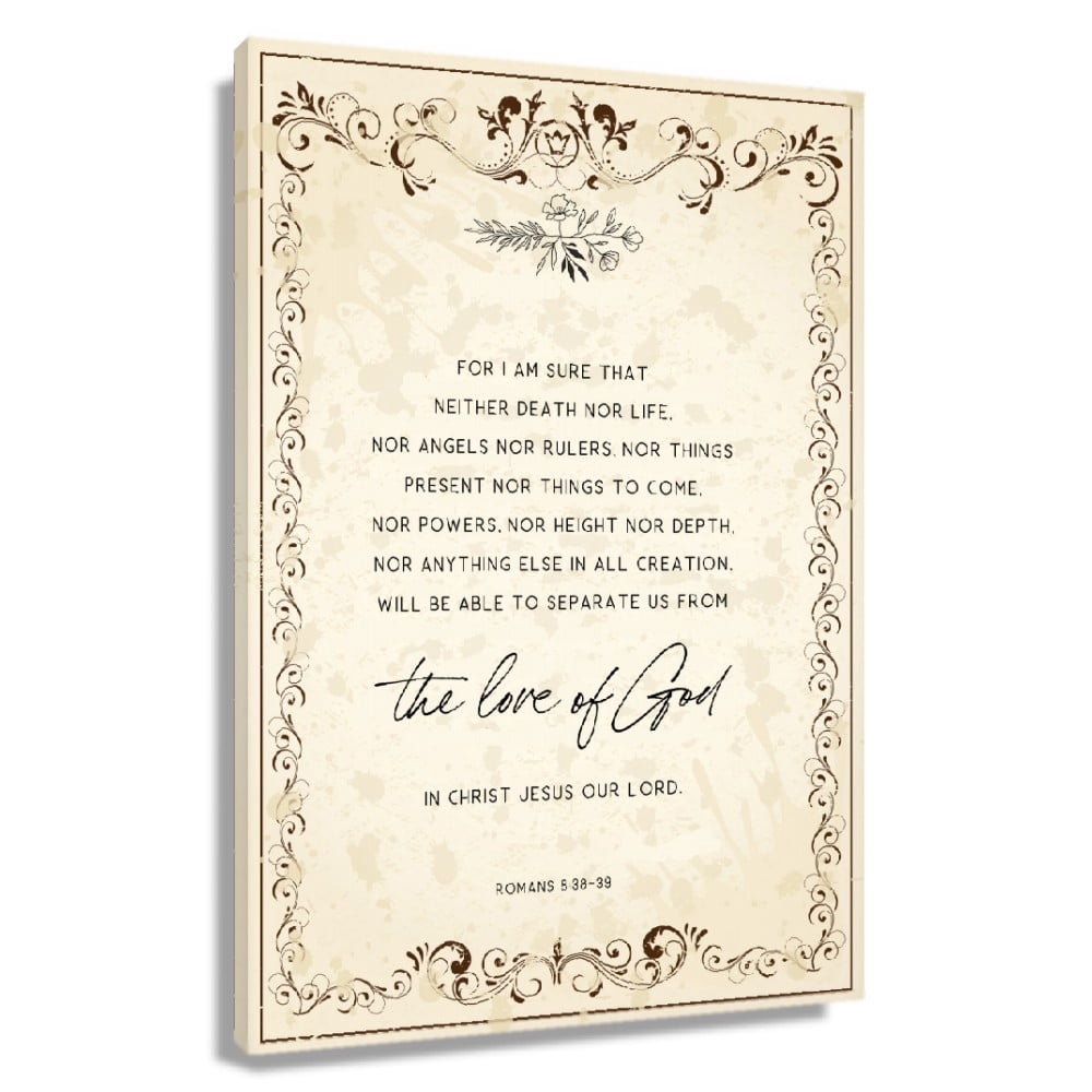 Scripture Pict Bible Verse Wall Art Vintage Poster Scripture Wall Art Romans 8 38-39 ...