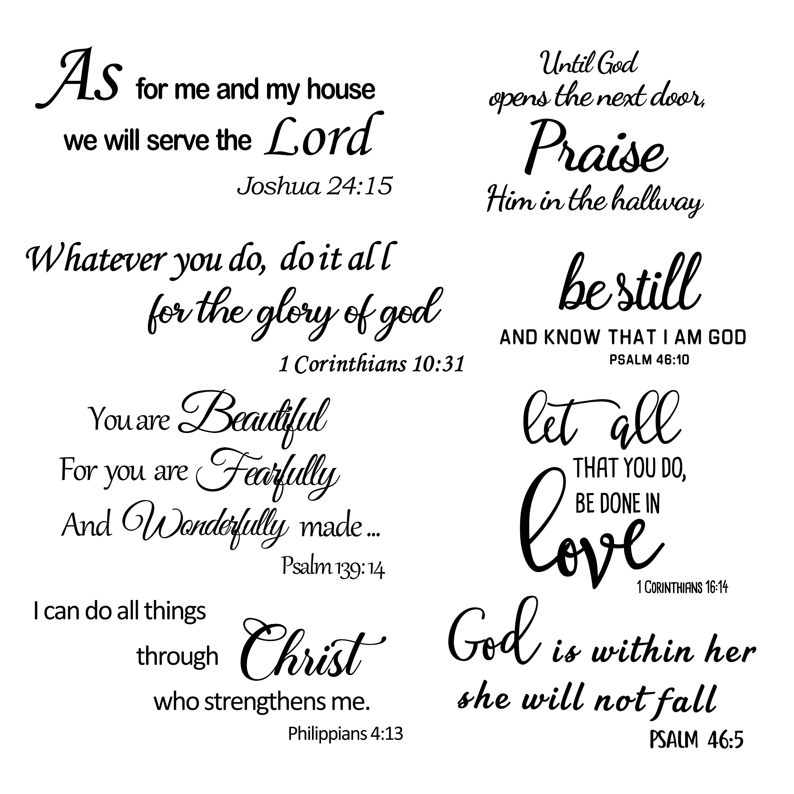 Bible Verse Sticker Bundle  Christian Vinyl Pack Faith Stickers Religious  Decals Sheet - 1 13 4ever