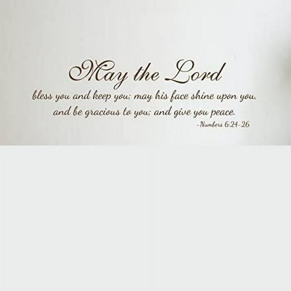 Bible Verse Wall Quotes Family Living Room Words Decoration Removable Religious Decal Wallpaper May The Lord Bless You and Keep You May His Face Shine Upon You.£¨Medium,Black£©