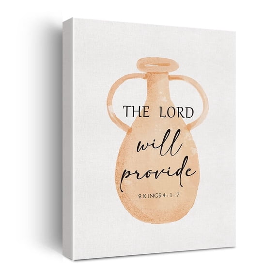 Bible Verse Watercolor Canvas Print Decor the Lord will Provide 2 Kings 4 : 1-7 Wall Painting Posters Artwork Modern Home Office Decoration