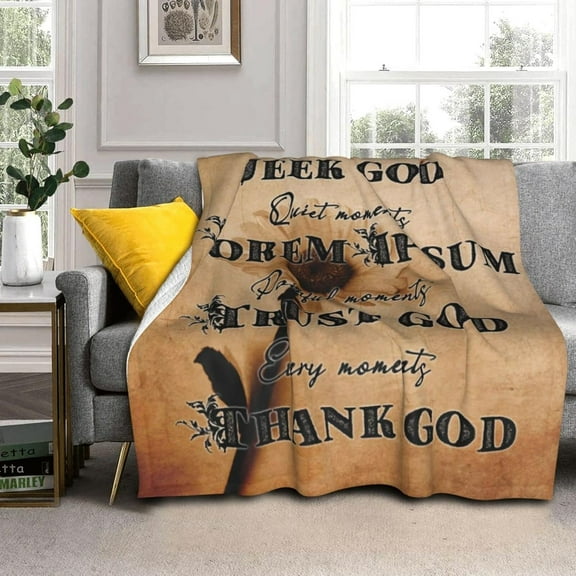 Bible Verses Blanket Healing Soul Inspirational Prayers Christian Blanket Soft Lightweight Cozy Fleece Throw Blankets Faith Jesus Blanket Caring Gift for Women and Men (50"x60")