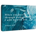thumbnail image 1 of Bible Verses Canvas Wall Art When You Go through Deep Waters I''ll be with You Print Christian Painting Framed Artwork Ready to Hang Home Decor 15x11.5 Inches, 1 of 4