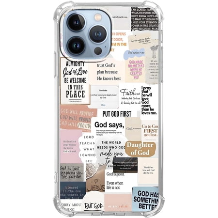 Bible Verses Christian Jesus Quotes Collage Pattern Phone Cover, Trendy Soft TPU Protective Case for iPhone 12 Pro Max, #3