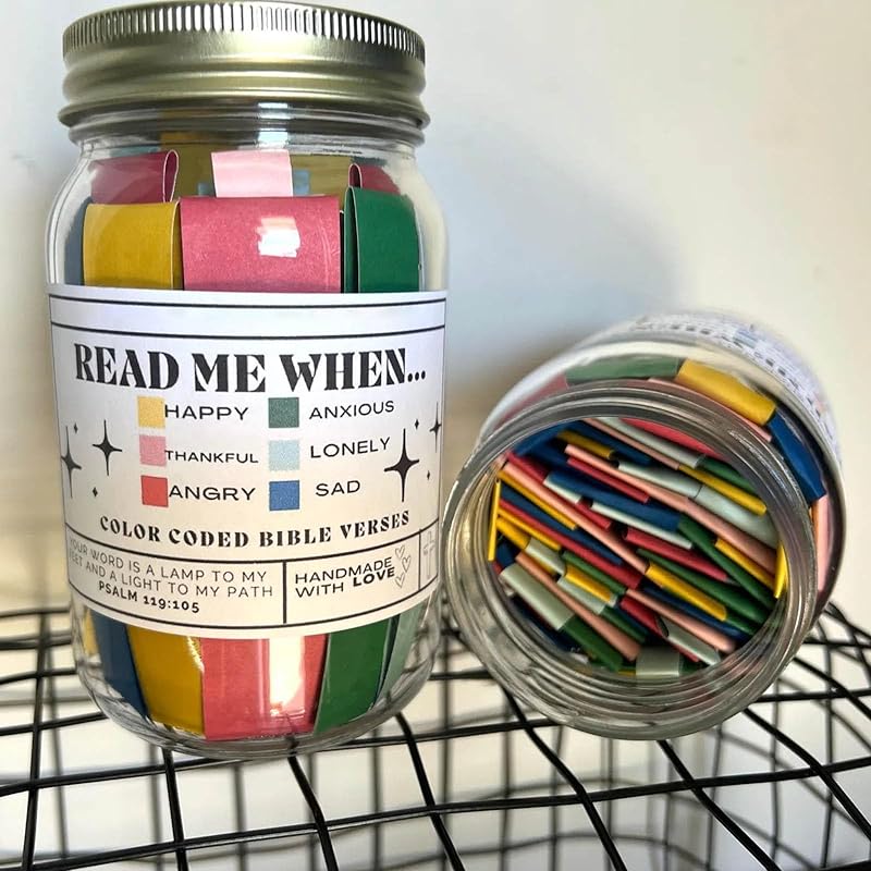Bible Verses in a Glass Jar, Bible Verses Jar for Emotions and Feelings ...