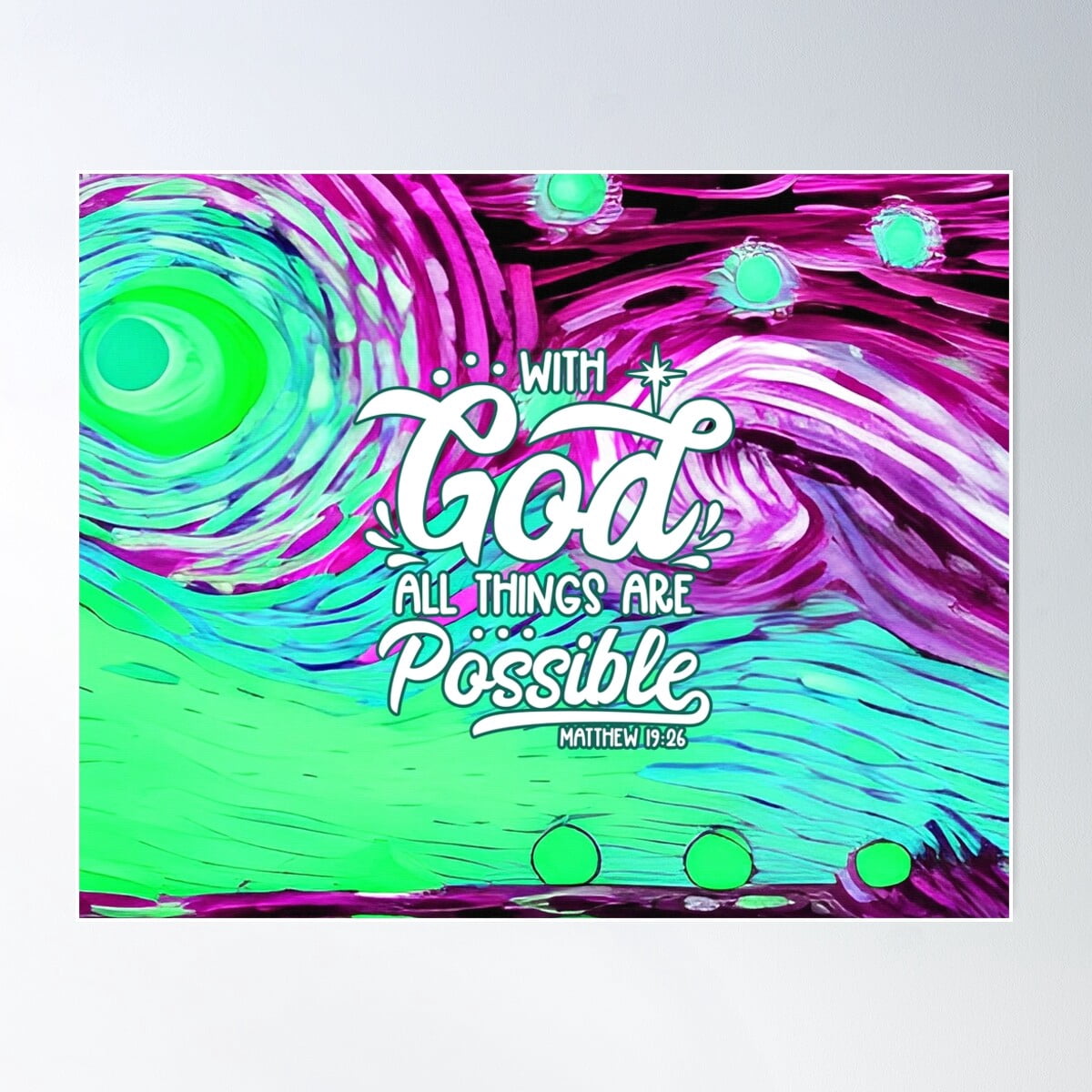 Bible Verses For Healing - Matthew 19:26 - Purple And Green Abstract ...