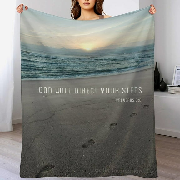 Bible Verses Proverbs 3 6 Throw Blanket Inspirational Prayers Quotes Flannel Blanket Soft Sofa Decor Blanket Gifts for Women Men 40"x50"