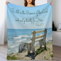 Bible Verses Psalm 37 7 Throw Blanket Inspirational Prayers Quotes Flannel Blanket Soft Sofa Decor Blanket Gifts for Women Men 50"x60"