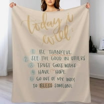 Bible Verses Today I Love Throw Blanket Inspirational Prayers Quotes Flannel Blanket Soft Sofa Decor Blanket Gifts for Women Men 50"x60"