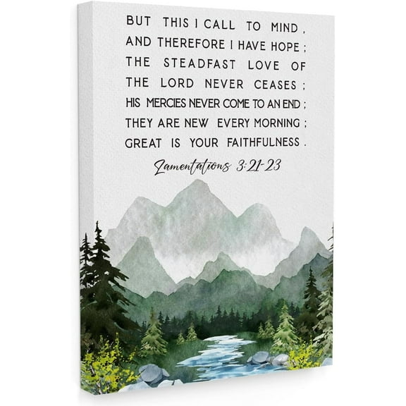 Bible Verses Wall Art, But This I Call to Mind Wall Decor, Watercolor Forest Prayer Wall Decor, Inspirational Framed Canvas Wall Art For Home, Christian Gifts for Woman Man - A19