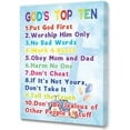 Bible Verses Wall Art for Kids,God''s Top Ten Scripture Wall Art Canvas