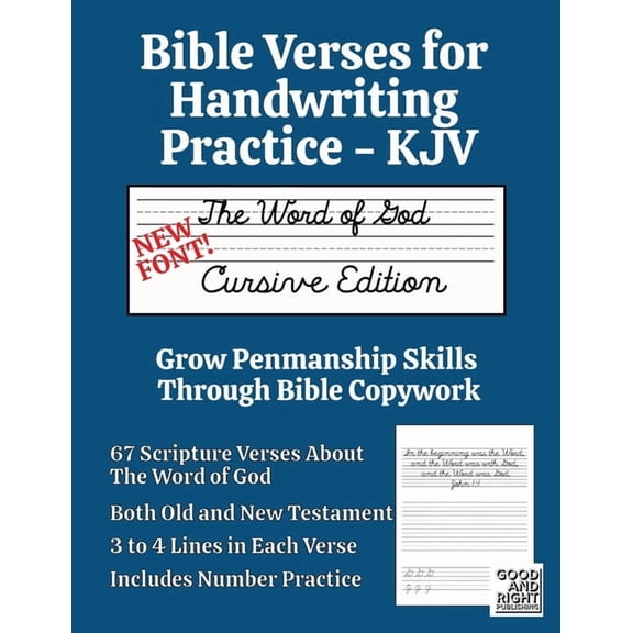 Bible Verses for Handwriting Practice - KJV: Word of God Cursive Edition, (Paperback)