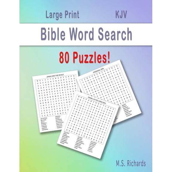 Bible Word Search: 80 Word Search Puzzles! (Paperback)(Large Print)