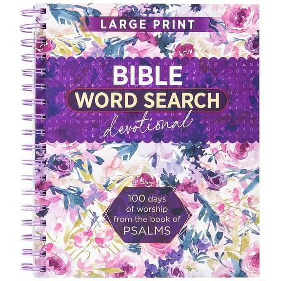 Bible Word Search Devotional: 100 Days of Worship from the Book of Psalms (Spiral-Bound)
