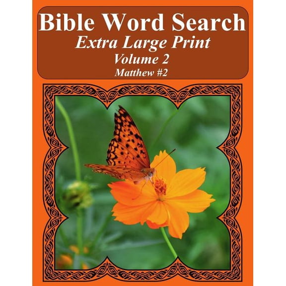 Bible Word Search Puzzles for Adults Jumbo Print Butterfly E: Bible Word Search Extra Large Print Volume 2: Matthew #2 (Paperback)