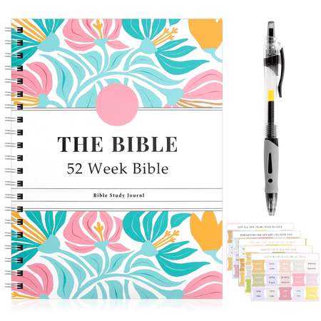 Bible-in-a-Year Study Plan | 52-Week Study Through God's Word | Daily Bible Study Workbook, NIV Study Journal with Reflective Questions