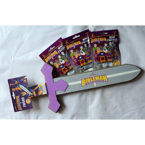 Bibleman Adventures SWORD NEW Soft EVA Foam Ages 3+ AND 3SET Mini Figures Age 6+