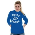 thumbnail image 1 of Bibles Then Brunch Funny Religious Women Plus Size Long Sleeve Graphic Tee Brisco Brands 3X, 1 of 5