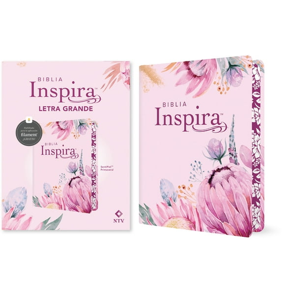 Biblia Inspira Ntv, Letra Grande Con Filament (Sentipiel, Primaveral), (Hardcover)