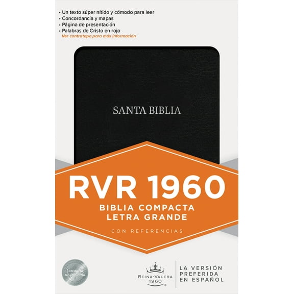 Biblia RVR 1960 Compacta Negro Símil Piel