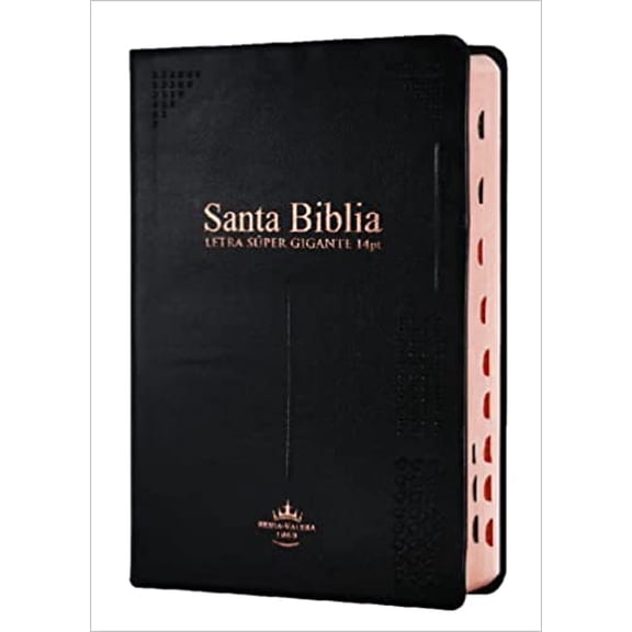 Biblia RVR 1960 Letra Gigante 14 Puntos Vinilo Negro con ndice
