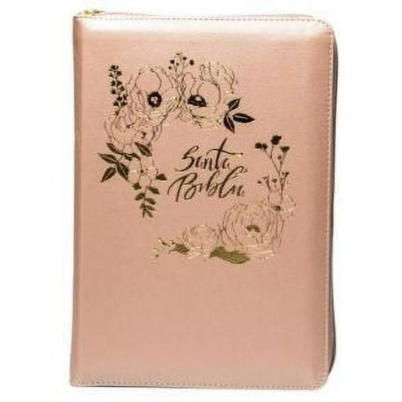 Biblia RVR 1960 Letra Gigante Smil Piel Rosa Perla con ndice con Cierre