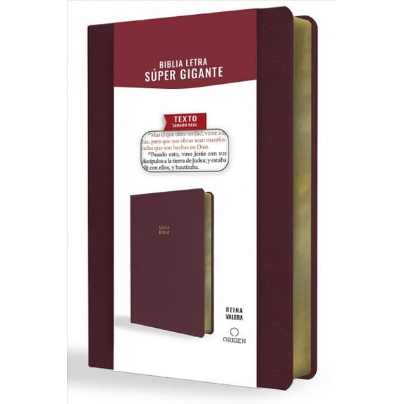 Biblia Reina Valera 1909 Letra SúPer Gigante, SíMil Piel Vinotinto