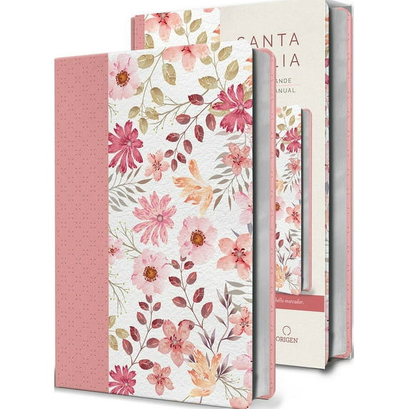 Reina Valera 1960 Bible, Large Print, Pink Floral Imitation Leather – Paperback