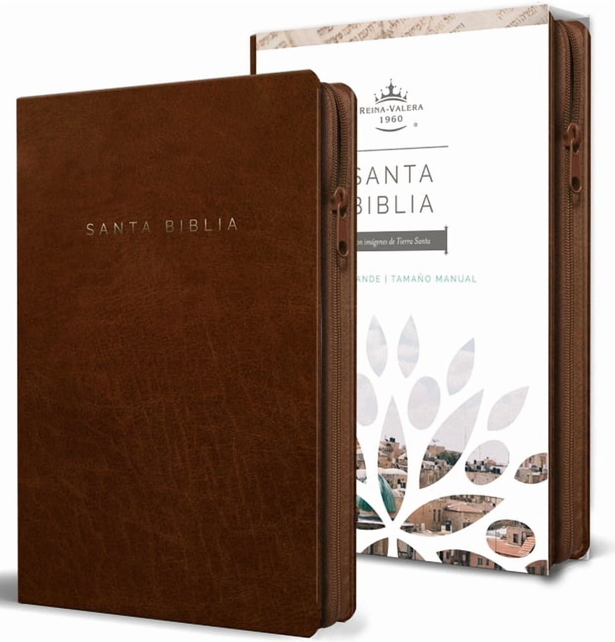 Biblia Reina Valera 1960 Letra Grande. Smil Piel Canela, Cremallera, Tamao Manual / Spanish Bible Rvr 1960. Handy Size, (Paperback)