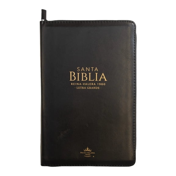 Biblia con Cierre Letra Grande 12 puntos RV1960 imit piel negro con Indice