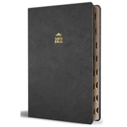 Biblia Reina Valera Letra Gigante, S mil Piel Negro Con  ndice / Spanish Bible Reina Valera Giant Print, Black Leatherso, Paperback
