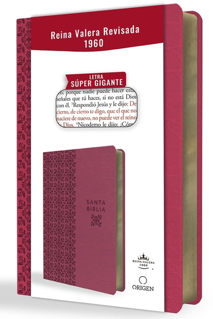 Biblia Reina Valera Revisada 1960 letra sper gigante, smil piel fucsia rosada / Spanish Bible RVR 1960 Super Giant Print, Fuchsia Pink Leathersoft (Paperback)