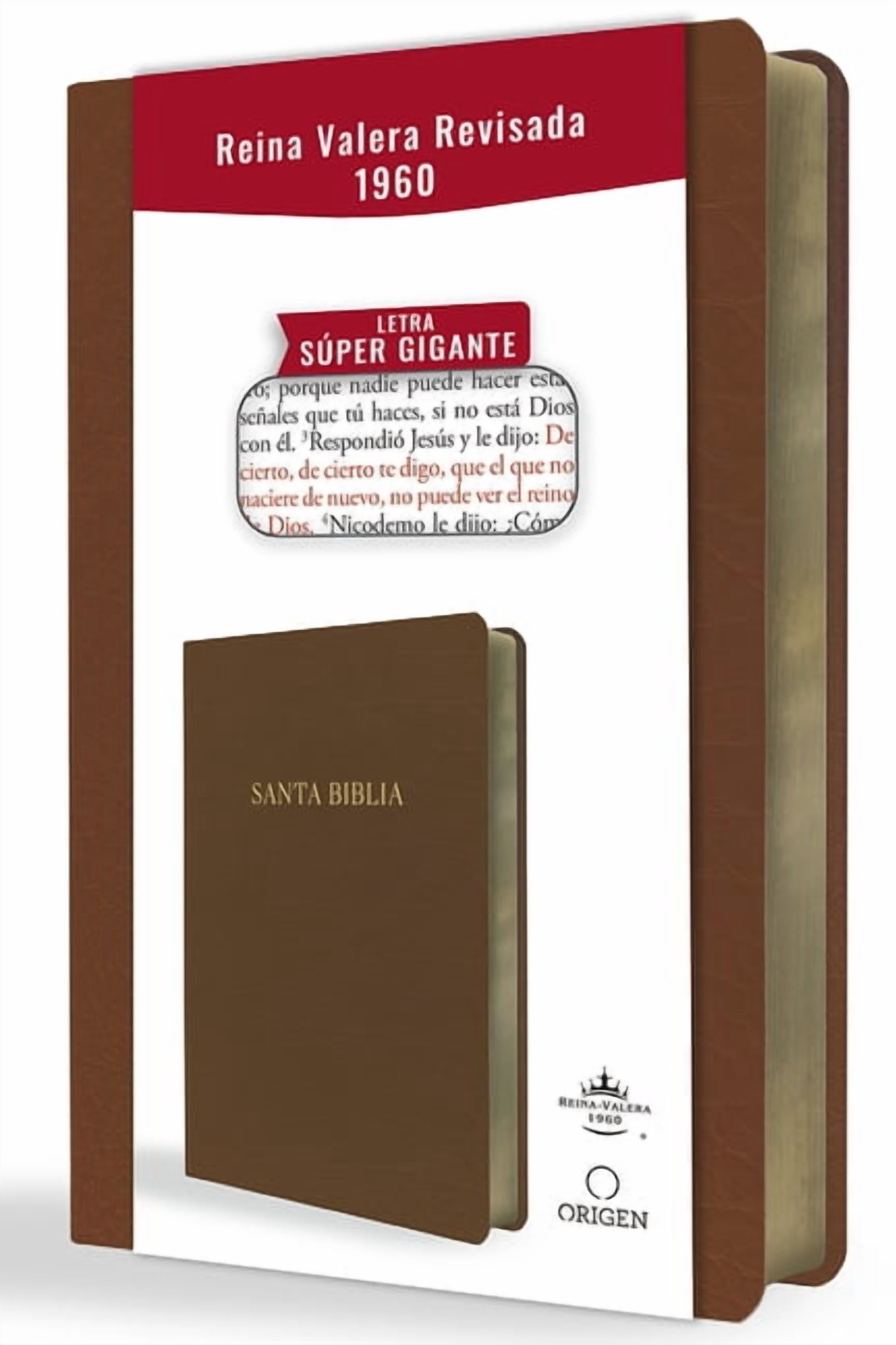 Biblia Reina Valera Revisada 1960 Letra Sper Gigante, Smil Piel Marrn / Spanish Bible Rvr 1960 Super Giant Print, Bro, (Paperback)
