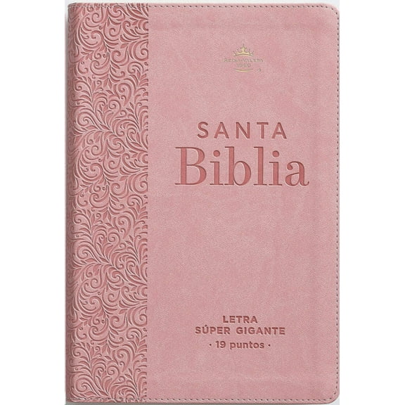 Biblia Rvr60 Rosa Floral letra Super Gigante Letra 19 Puntos