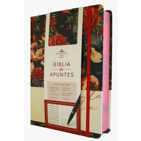 Biblia de Apuntes Rvr 1960 Tapa Dura, Azul Oscuro Con Flores (Edicin Cantos Pintados) / Spanish Journaling Bible Rvr 19, (Hardcover)