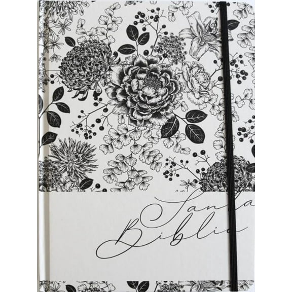 Biblia de Apuntes RVR 1960 Tapa Dura, Blanco y Negro con Flores (Edicin Cantos Pintados) / Spanish Journalling Bible RVR 1960 HC Black and White with Flowers (Hardcover)