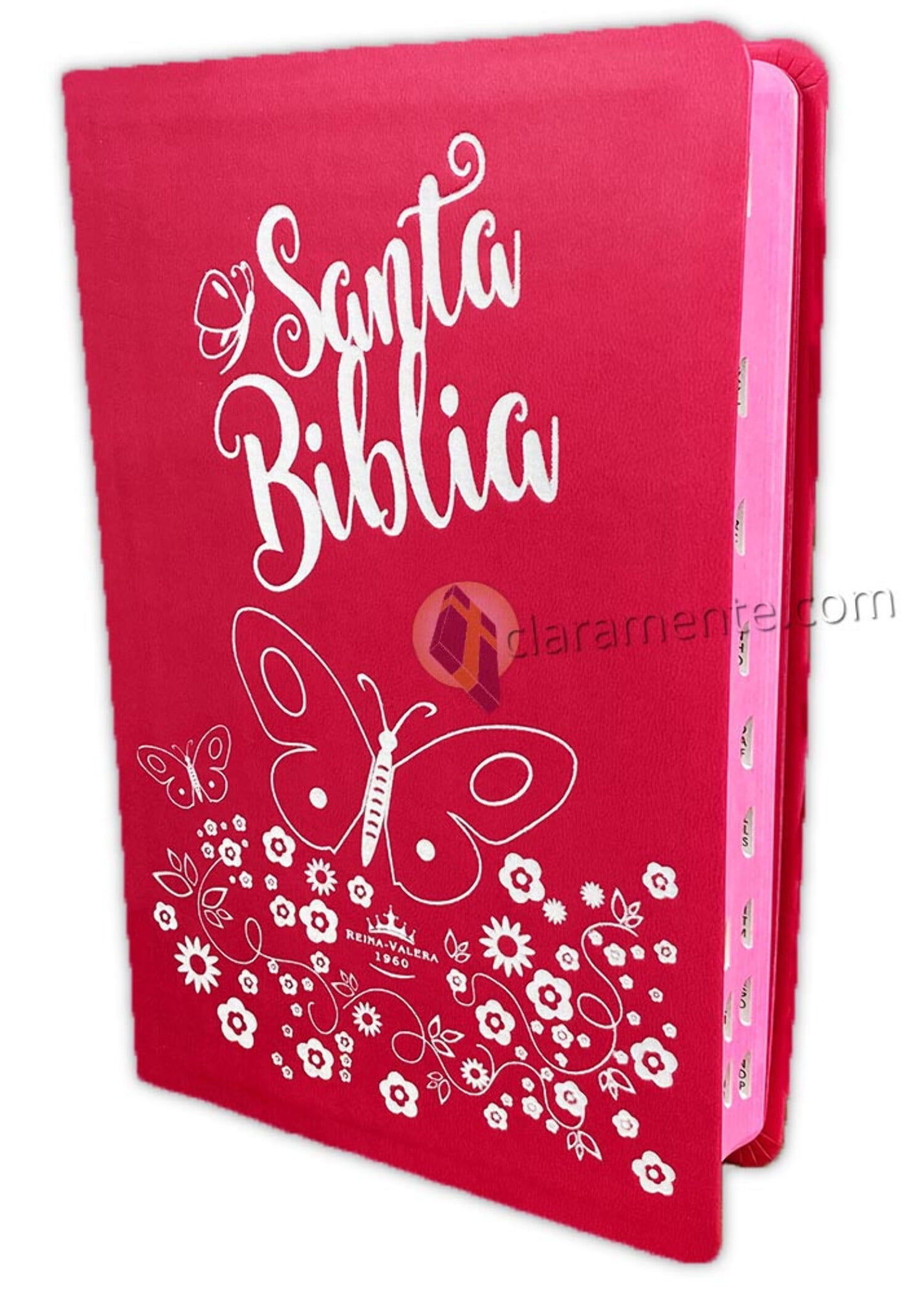 Biblia para Mujer Reina Valera 1960 Letra Grande rosa fucsia con indice