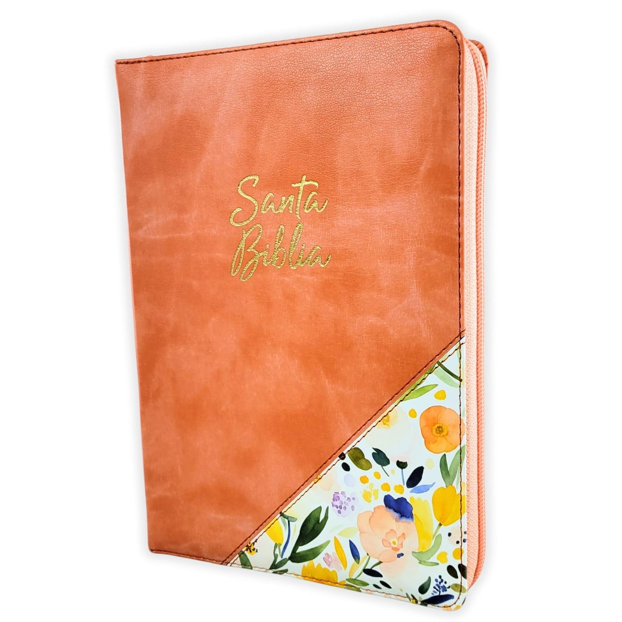 Biblia Con Cierre Letra Grande 12 Puntos Para Mujer RV1960 Imit Piel Rosado Con Indice - Foto 4