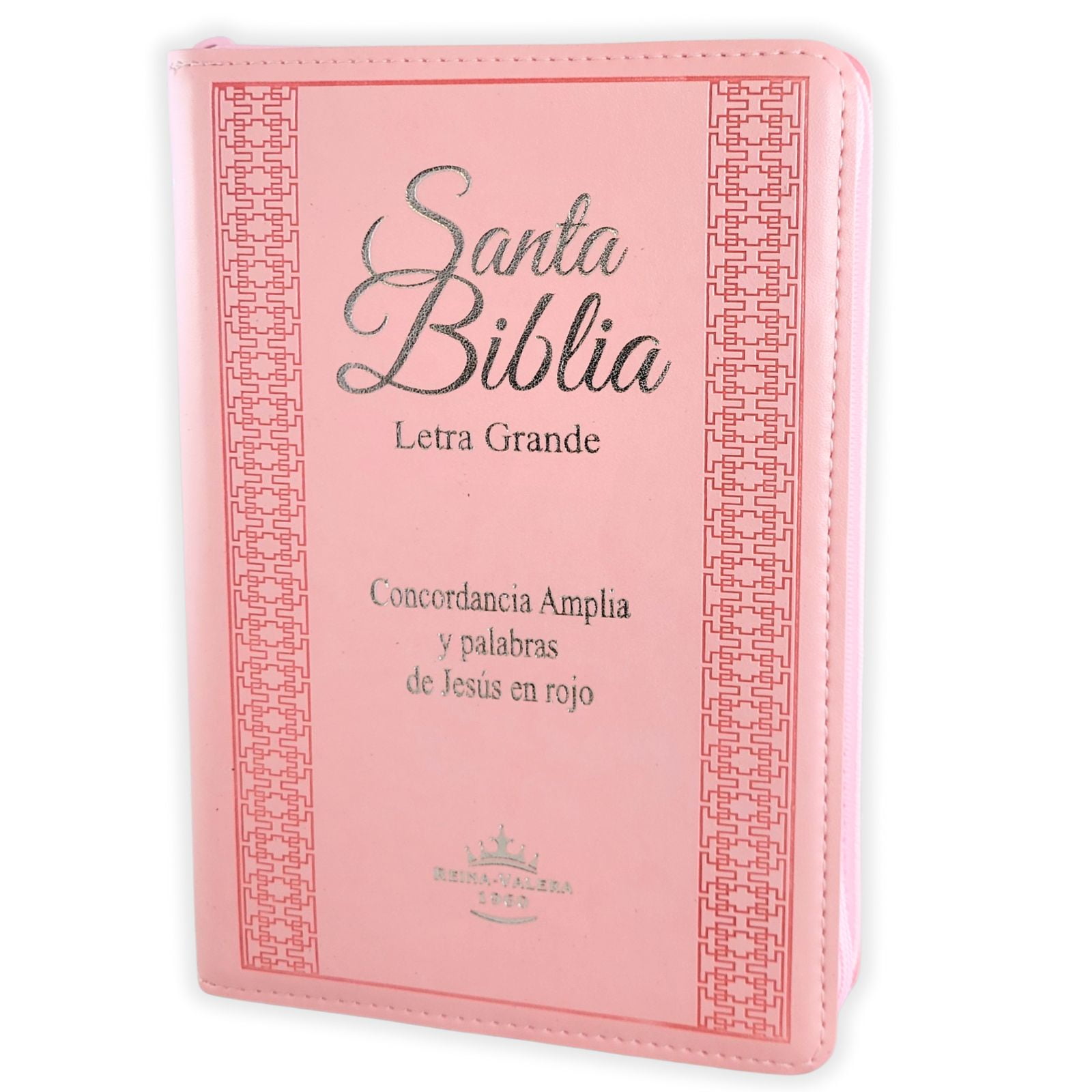 Biblia para Mujer con Cierre Reina Valera 1960 Letra Grande rosado indice