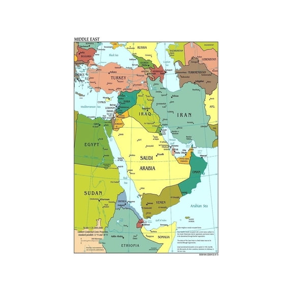 Biblical Middle East Map Poster Ancient Lands vs Modern Countries Scripture Geography Chart Educational Wall Decor for Sunday School Classroom Homeschool and Church