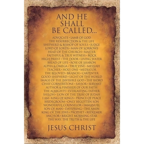 Biblical Names of Jesus Scripture Chart faith study inspirational poster