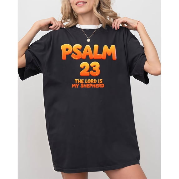 Biblical Psalm Graphic Tee Top, Fashion Casual Round Neck Short Sleeve Cotton Shirt Black S-5XL