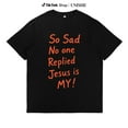 thumbnail image 1 of Letter Graphic Tee Tops Fashion Casual Round Neck Short Sleeve Cotton Shirt Apparel Black S-5XL, 1 of 5