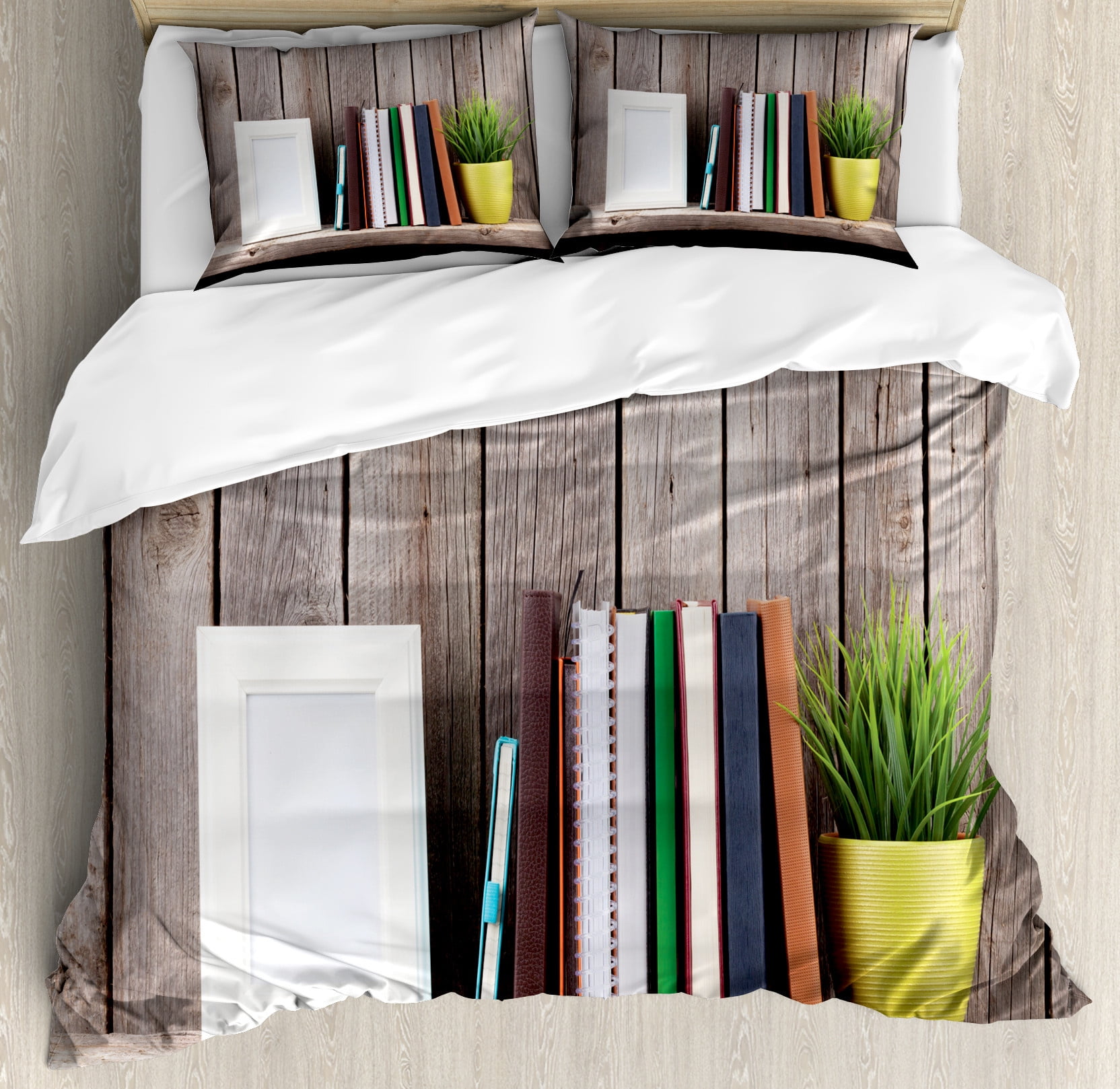 Library Librarian Book Lover Pattern Print Duvet Cover Bedding Set
