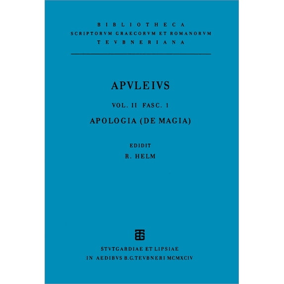 Bibliotheca Scriptorum Graecorum Et Roma Pro Se de Magia Liber (Apologia), (Paperback)